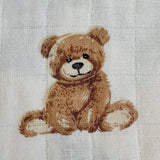 Bamboo Muslin Swaddle Baby Blanket (Teddy Bear)