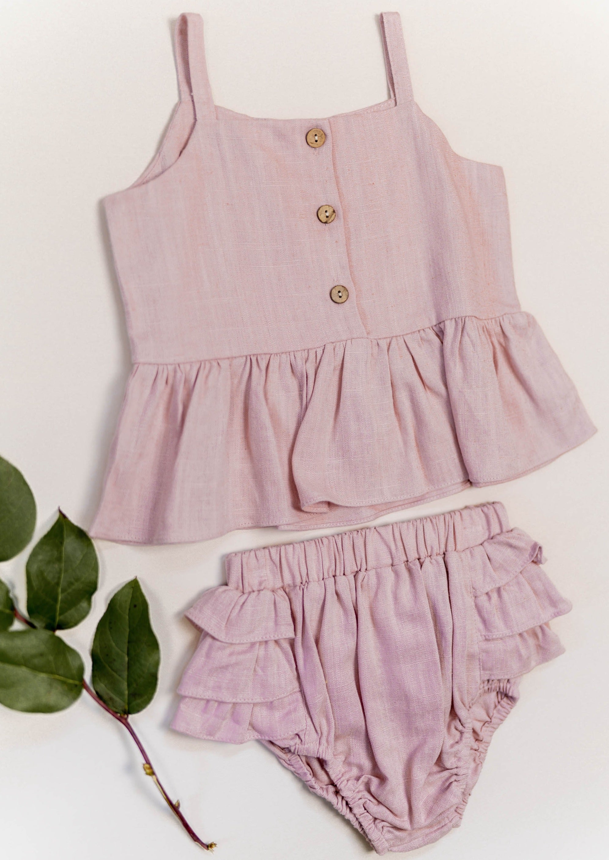 Ramona Linen Summer Outfit in Pink