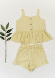 Ramona Linen Summer Outfit in Lime Green
